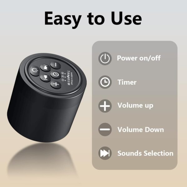 Portable Sound Machine Mini White Noise Machine with 30 Soothing Sounds for Newborn Kids Adults Rechargeable Sleep Brown Noise Machine with 4 Timers Memory Function for Travel Camping Home and Office - Image 6