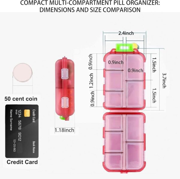 Pill Organizer with Medicine Labels - 7 Day Travel Pill Container (Pink, 161 Labels) - Image 5