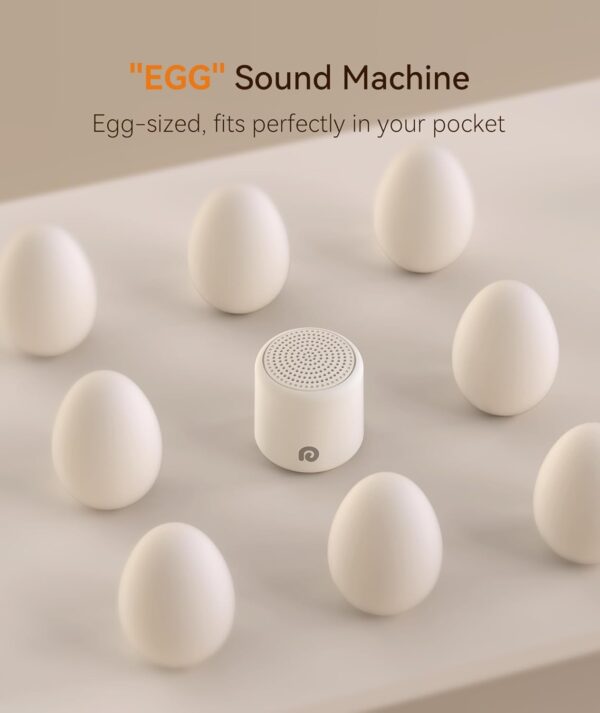 Dreamegg Portable White Noise Machine - Travel Sound Machine for Sleep, Features Powerful Battery, Egg-Sized, 16 Nature Sounds, Timer, Sound Machine for Baby Adults Office Privacy Home Gift - Image 2