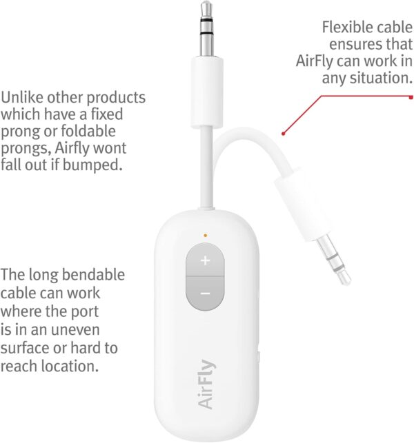 Twelve South AirFly SE | Bluetooth Wireless Transmitter/Adapter for AirPods/Wireless or Noise-Cancelling Headphones; use on Airplanes and Gym Equipment, 20+ hr Battery Life - Image 5