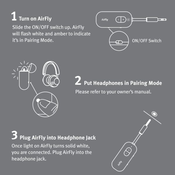 Twelve South AirFly SE | Bluetooth Wireless Transmitter/Adapter for AirPods/Wireless or Noise-Cancelling Headphones; use on Airplanes and Gym Equipment, 20+ hr Battery Life - Image 8