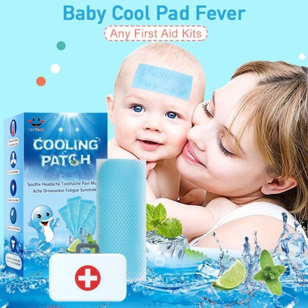 20 Sheets Cooling Patches for Fever Discomfort & Pain Relief, Cooling Relief Fever Reducer, Soothe Headache Pain, Pack of 20 Blue - Image 3