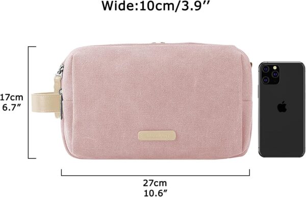 BAGSMART Toiletry Bag for Women, Cosmetic Makeup Bag Organizer, Travel Bag for Toiletries, Dopp Kit Water-resistant Shaving Bag for Accessories, Pink-Medium - Image 6