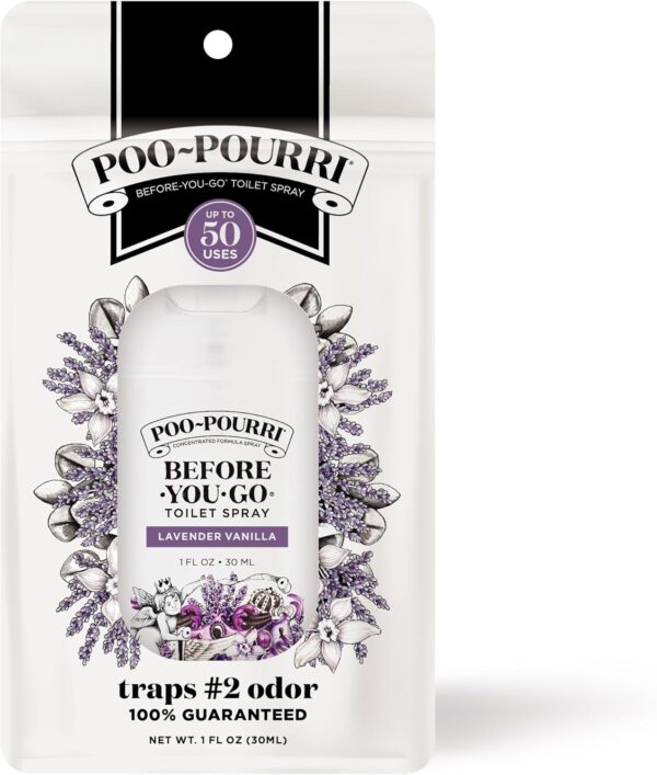 Poo-Pourri Before-You-Go Toilet Spray, Lavender Vanilla, 1 Fl Oz Pocket Travel Size - Lavender, Vanilla and Citrus - Image 9