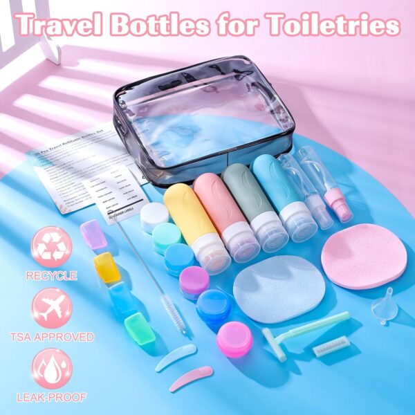 26 Pack Travel Size Toiletries Travel Bottles Tsa Approved Travel Essentials for Women Travel Size Containers Silicone Leak Proof Toiletry Bottle Travel Accessories - Image 7