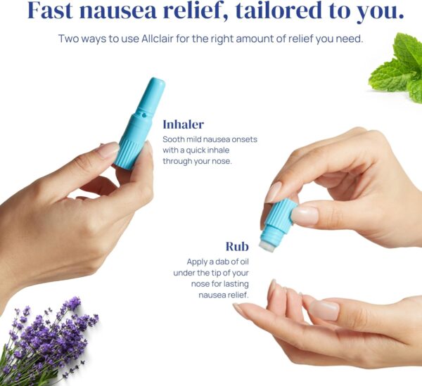 Nausea Relief Inhaler - All-Natural Remedy for Motion Sickness, Morning Sickness, Stress, and Queasiness - Fast-Acting, Drug-Free, Non-Drowsy & Portable Travel Essential - Pack of 2 Inhalers - Image 8