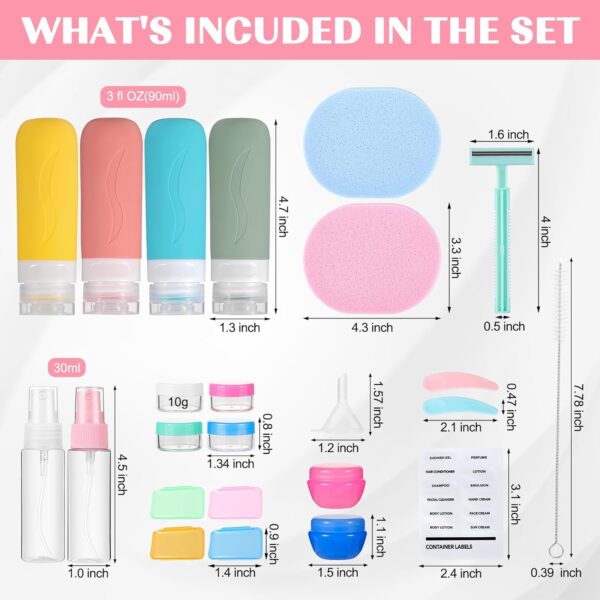 26 Pack Travel Size Toiletries Travel Bottles Tsa Approved Travel Essentials for Women Travel Size Containers Silicone Leak Proof Toiletry Bottle Travel Accessories - Image 2