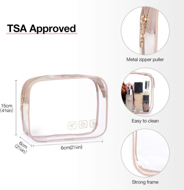 BAGSMART Toiletry Bag Hanging Travel Makeup Organizer with TSA Approved Transparent Cosmetic Bag Makeup Bag for Full Sized Toiletries, Medium-Pink - Image 8