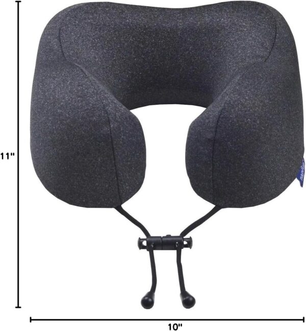 napfun Travel Pillow, Travel Accessories & Travel Essentials for Airplane Upgraded 100% Pure Memory Foam Travel Neck Pillow for Flight Headrest Sleep, Portable Plane Necessities, Full Black - Image 7