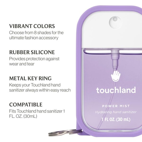 Touchland Hand Sanitizer Mist Case 1FL. OZ., Protective and Stylish Hand Sanitizer Spray Accessory, Silicone Case with Keyring, Purple Haze - Image 5