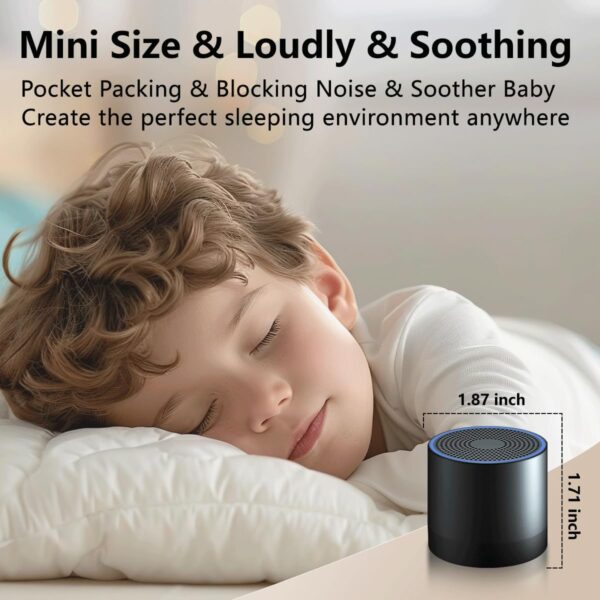 Portable Sound Machine Mini White Noise Machine with 30 Soothing Sounds for Newborn Kids Adults Rechargeable Sleep Brown Noise Machine with 4 Timers Memory Function for Travel Camping Home and Office - Image 4