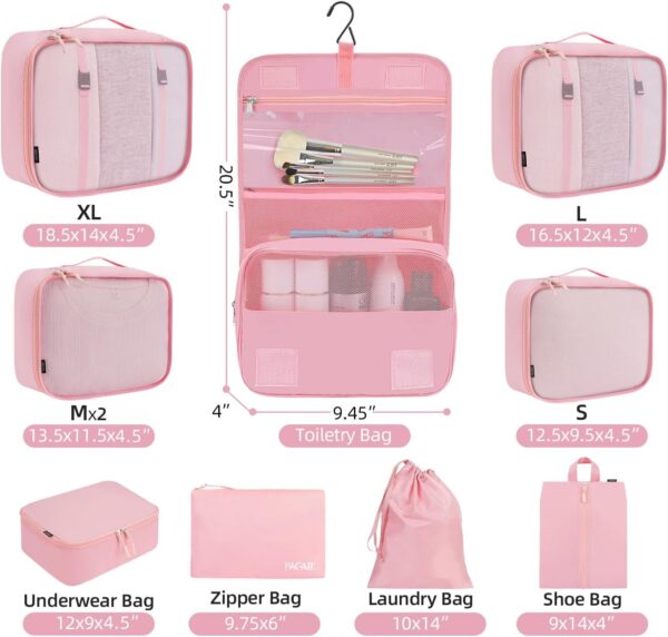 BAGAIL 8 Set/10 Set Packing Cubes Various Sizes Packing Organizer for Travel Accessories Luggage Carry On Suitcase - Image 2