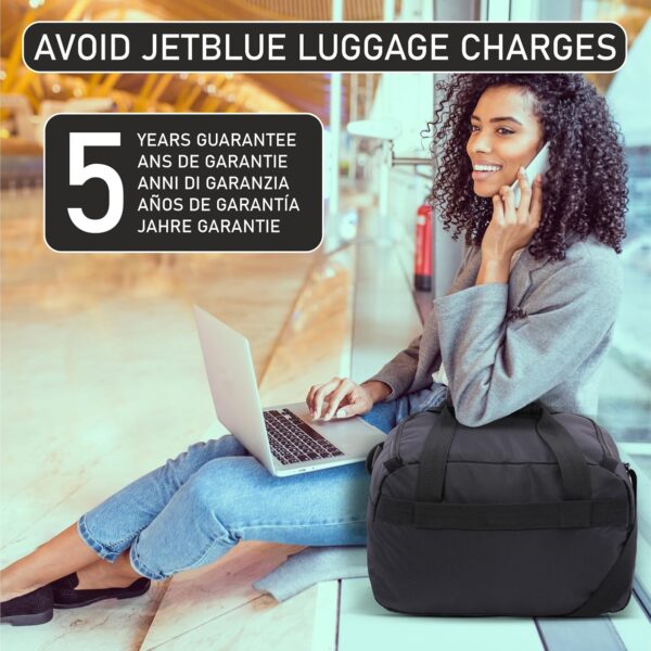 Aerolite Underseat 17x13x8” jetBlue Airline Maximum Size Carry On Holdall with 5 Year Guarantee, Premium Carry On Personal Item Eco-Friendly Travel Duffel Bag - Image 8