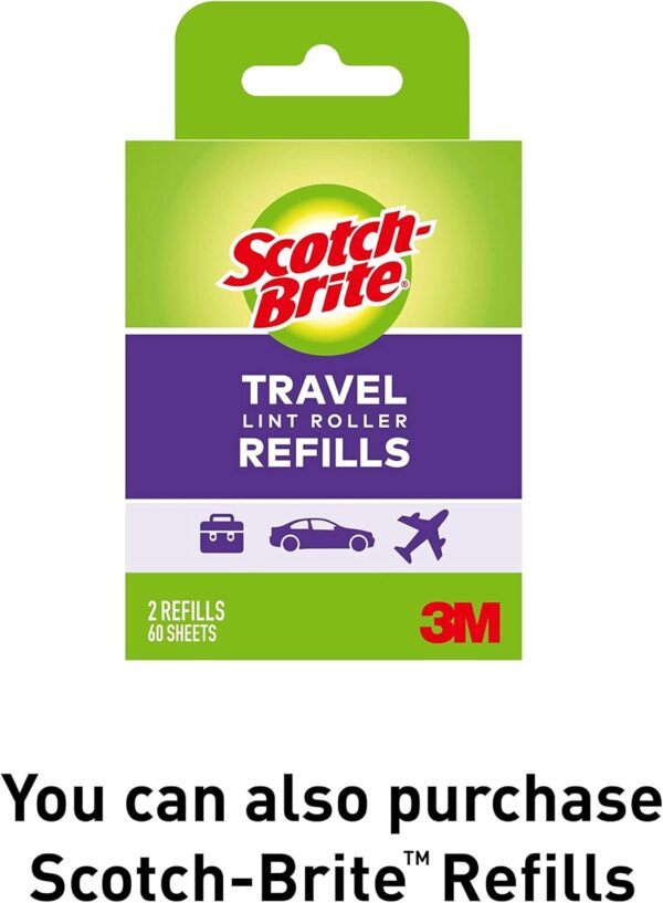 Scotch-Brite Mini Travel Lint Roller, Works Great On Pet Hair, 30 Sheets - Image 6