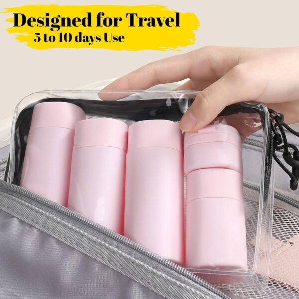 5pcs Travel Cream Dispenser Bottles Set Travel Bottles Toiletry Containers Set, TSA Approved, Travel Essentials - Image 4