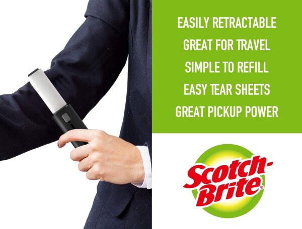 Scotch-Brite Mini Travel Lint Roller, Works Great On Pet Hair, 30 Sheets - Image 7