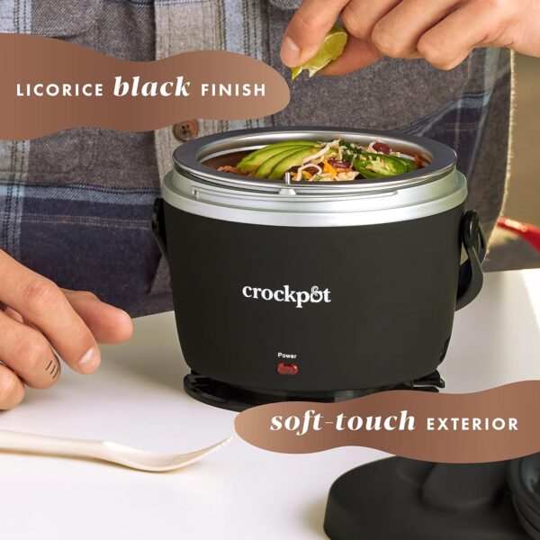 Crock-Pot Electric Lunch Box, 20-Ounce Portable Food Warmer, Black Licorice, Perfect for Travel, On-the-Go & Office Use | Stylish, Spill-Free & Dishwasher-Safe | Ideal Men & Women's Gifts - Image 6