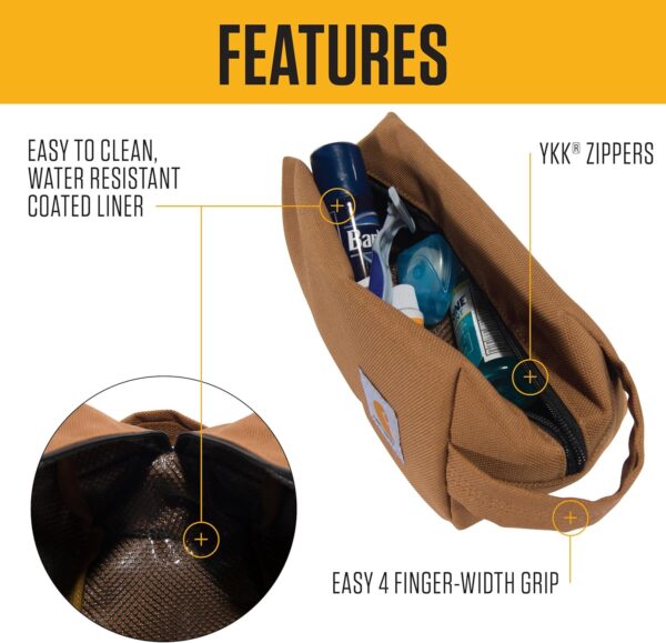 Carhartt Durable Organizer, Pack Travel Essentials W/The Pfas Free Toiletry Bag W/Water Resistance - Image 2