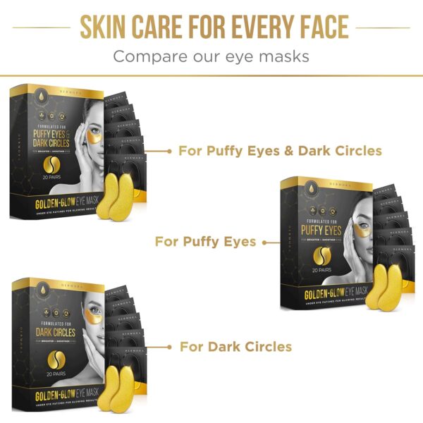 DERMORA Golden Glow Under Eye Patches (15 Pairs Eye Gels) - Rejuvenating Treatment for Dark Circles, Puffy Eyes, Refreshing, Revitalizing, Travel, Wrinkles - Image 8