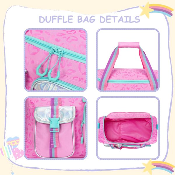 Kids Duffle Bag Girls Women Travel Bag Gifts Overnight Bag for Girls Women Tote Bag Sleepover Bag for Girls Gym Dance Bag with Shoes Compartment - Image 5